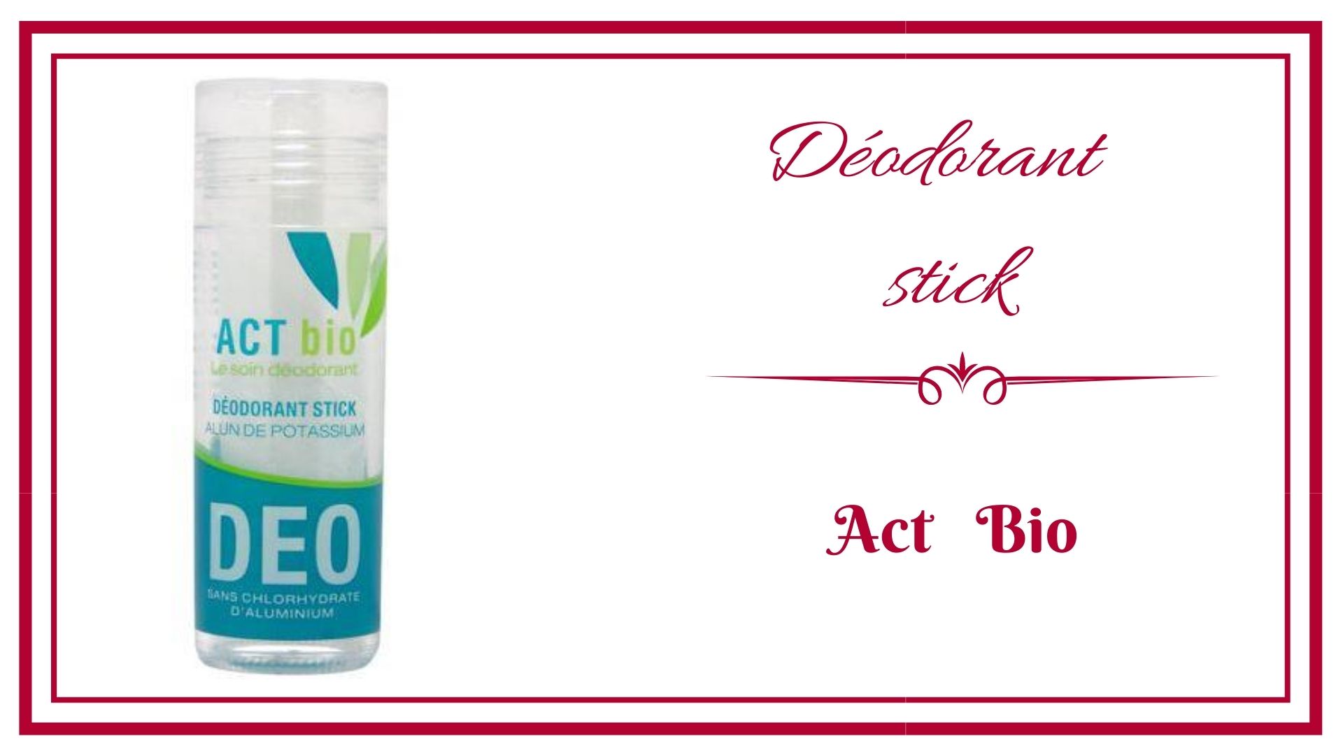 BLOG frivole et Futile deodorant stick act bio
