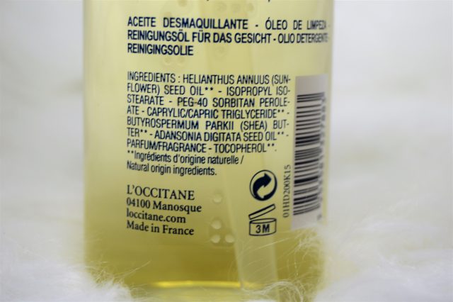 ingrédients démaquillant huile occitane frivole et futile