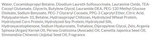 liste des ingrédients Keratin LPP Shampoo LADOR