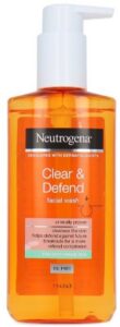 clear defend facial wash neutrogena